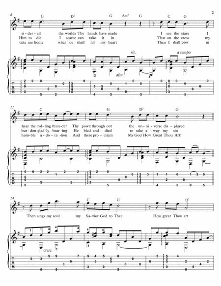 How Great Thou Art Flute Guitar Duet Page 2