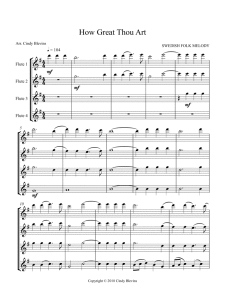 How Great Thou Art For Flute Quartet Page 2