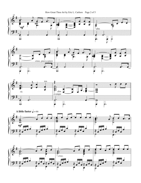 How Great Thou Art Piano Solo By Eric Carlson Page 2