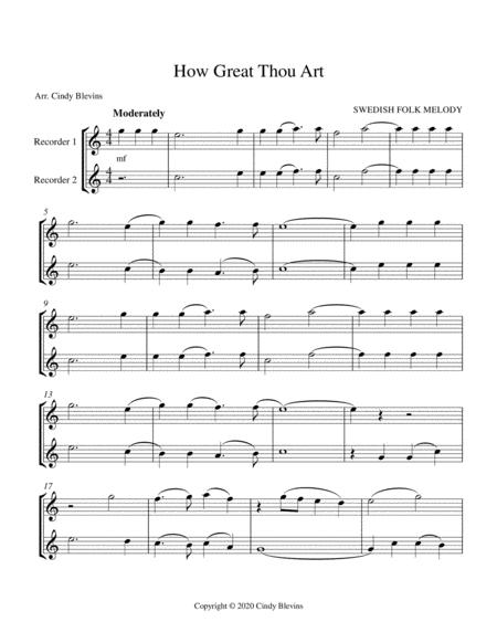 How Great Thou Art Recorder Duet Page 2