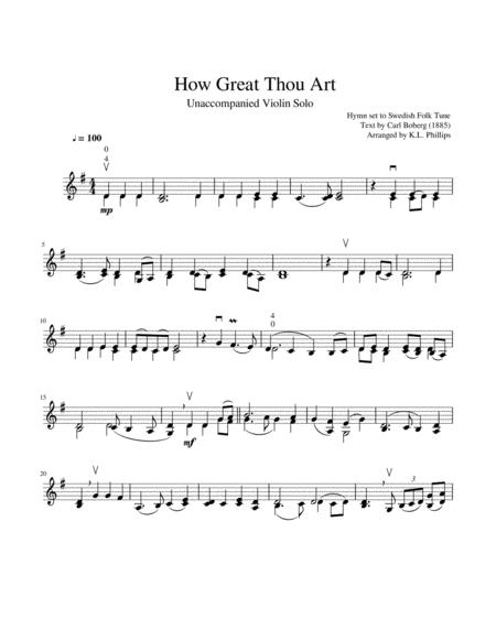 How Great Thou Art Violin Solo Unaccompanied Page 2