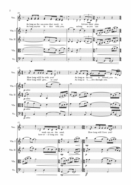 How Long Will I Love You For Vocal And String Quartet Page 2