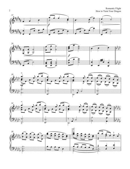 How To Train Your Dragon Romantic Flight Piano Solo Page 2