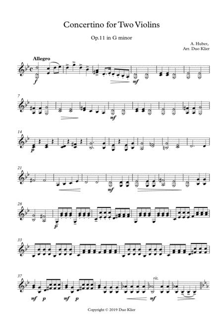 Huber Concertino For Two Violins In G Minor Violin Accompaniment Page 2