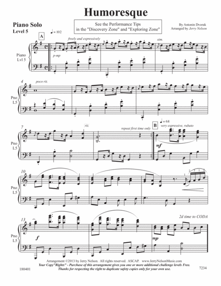 Humoresque Dvorak 3 For 1 Piano Standalone Arr S Page 2