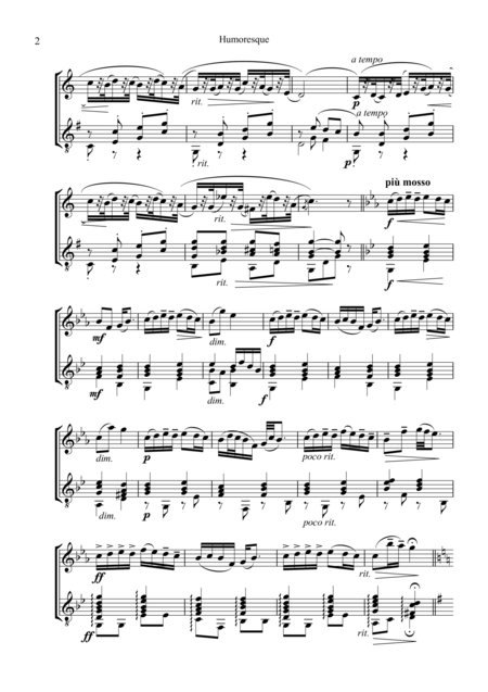 Humoresque For Clarinet In Bb And Guitar Page 2