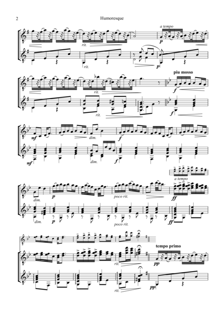 Humoresque For Guitar Duo Page 2