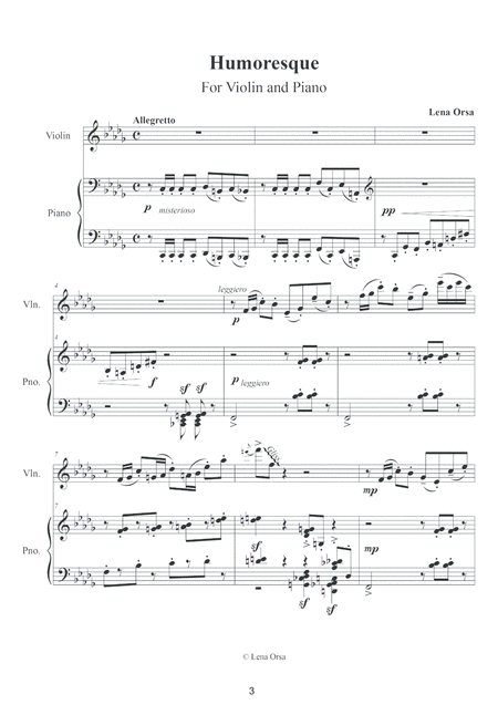 Humoresque For Violin And Piano Page 2