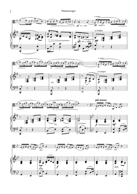 Humoresque Op 101 No 7 For Viola And Piano Page 2