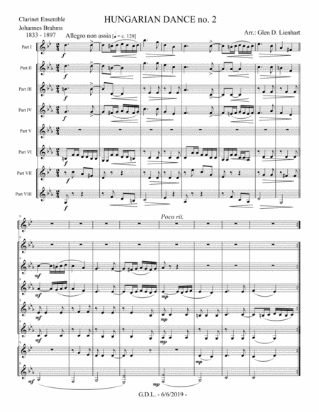 Hungarian Dance No 2 Clarinets Page 2