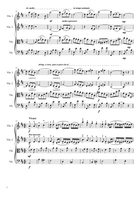 Hungarian Dance No 4 For String Quartet Page 2