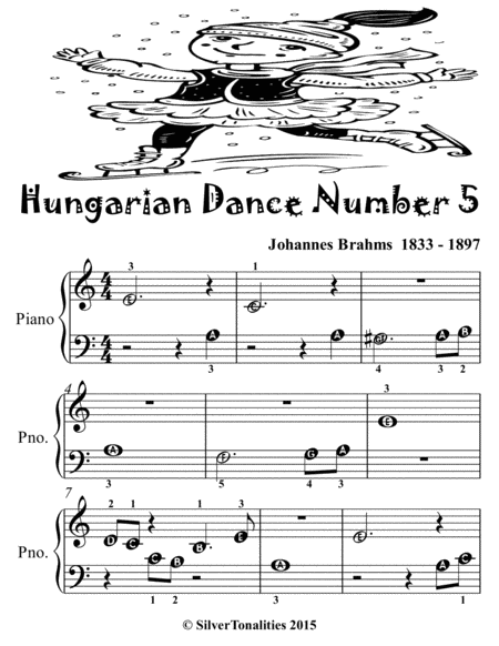 Hungarian Dance Number 5 Beginner Piano Sheet Music Tadpole Edition Page 2