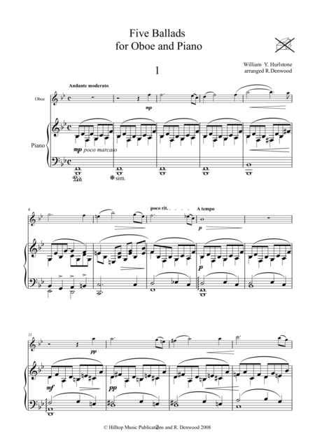 Hurlstone Five Ballads For Oboe And Piano Page 2