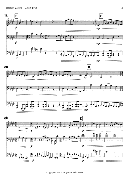 Huron Carol Cello Trio Page 2