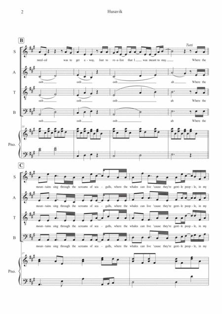 Husavik My Hometown Satb And Piano Page 2