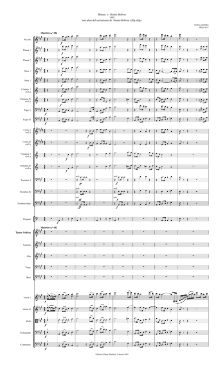 Hymn To Simon Bolivar For Tenor And Orchestra Page 2