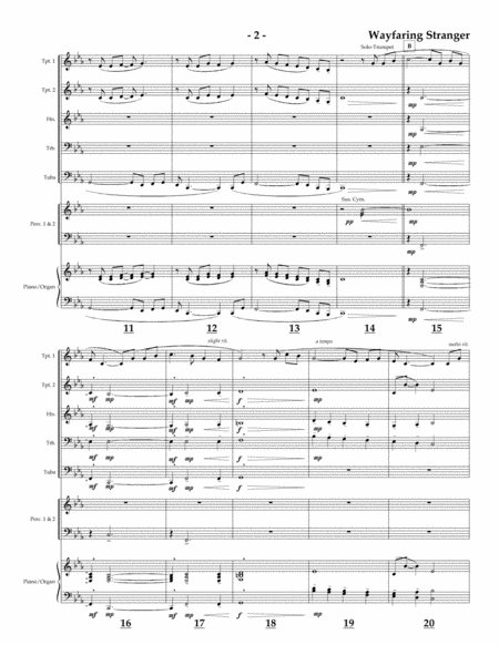 I Am A Poor Wayfaring Stranger For Brass Quintet Page 2