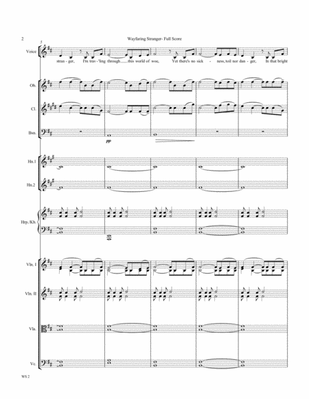 I Am A Poor Wayfaring Stranger Solo Voice Low Voice And Orchestra Page 2