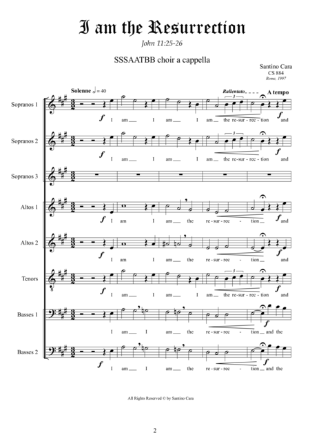 I Am The Resurrection Easter Anthem For Sssaatbb A Cappella Page 2