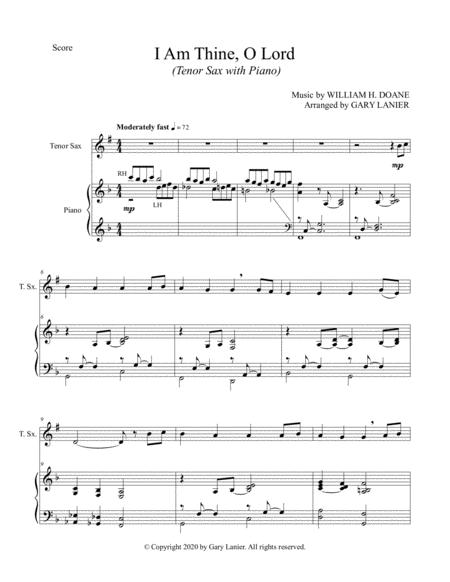 I Am Thine O Lord For Tenor Sax And Piano With Score Part Page 2