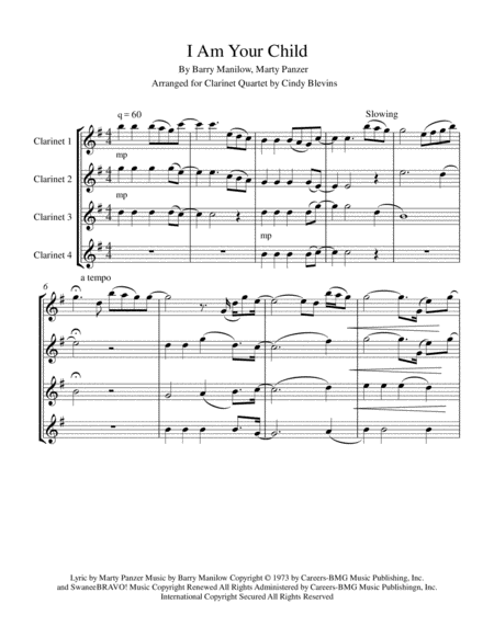 I Am Your Child For Clarinet Quartet Page 2