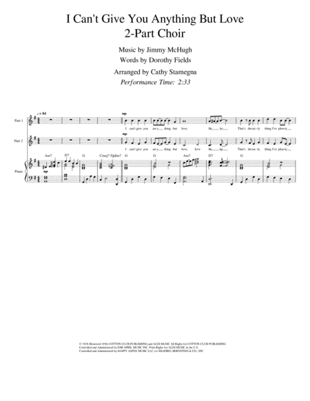 I Cant Give You Anything But Love 2 Part Choir Chords Piano Acc Page 2