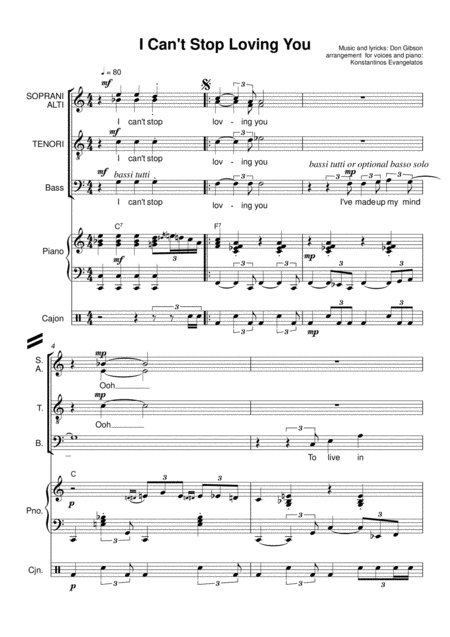 I Cant Stop Loving You Satb Piano Page 2