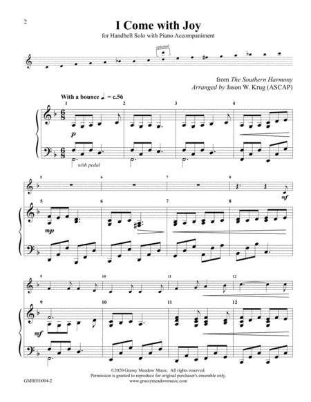 I Come With Joy For Handbell Solo With Piano Accompaniment Page 2