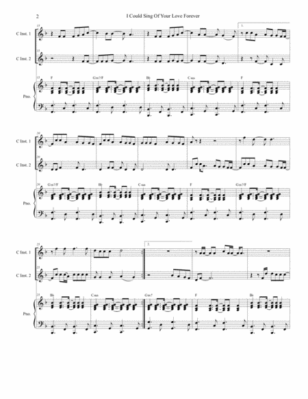 I Could Sing Of Your Love Forever Duet For C Instruments Page 2