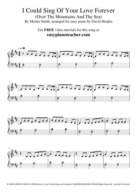 I Could Sing Of Your Love Forever Over The Mountains And The Sea Very Easy Piano With Free Video Tutorials Page 2