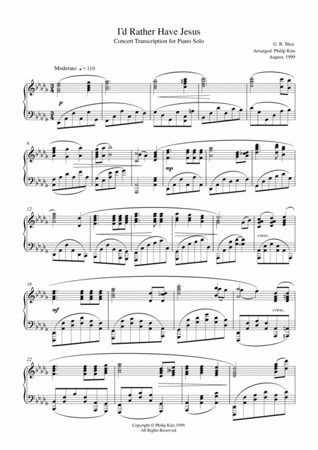 I D Rather Have Jesus Concert Transcription For Piano Solo Page 2