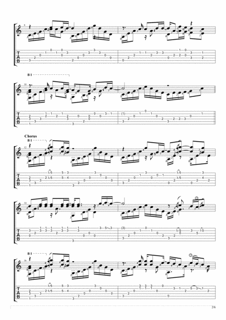 I Dont Like To Sleep Alone Fingerstyle Guitar Solo Page 2