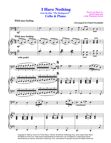 I Have Nothing For Cello And Piano Video Page 2