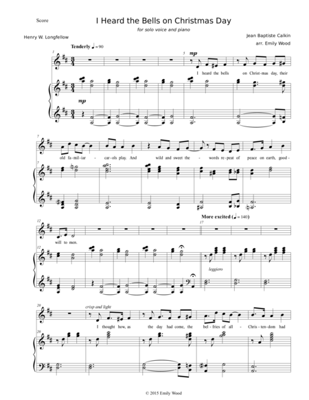 I Heard The Bells On Christmas Day Vocal Solo And Piano Page 2