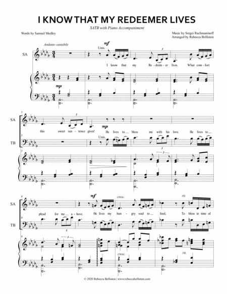 I Know That My Redeemer Lives Rachmaninoff 18th Variation Satb Page 2