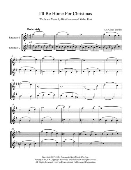 I Ll Be Home For Christmas Recorder Duet Page 2