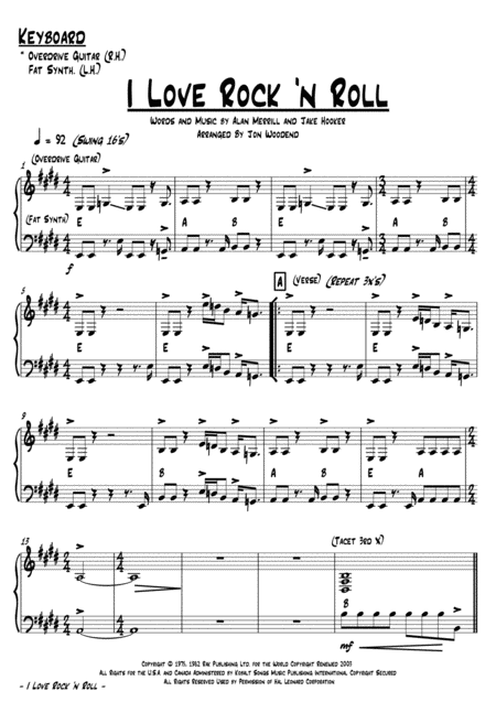 I Love Rock N Roll 7 Piece Horn Chart Page 2