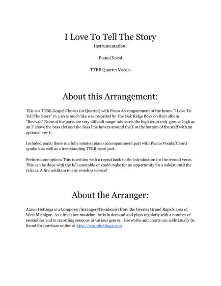 I Love To Tell The Story Ttbb Quartet With Piano Page 2