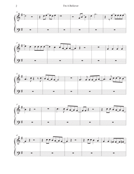 I M A Believer Piano Page 2