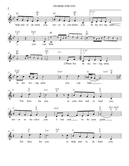 I M Here For You Lead Sheet Page 2