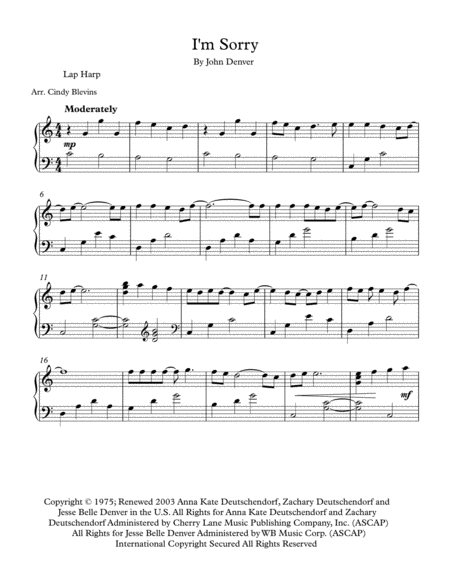 I M Sorry For Lap Harp Solo Page 2