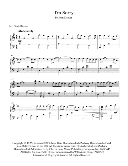 I M Sorry For Piano Solo Page 2