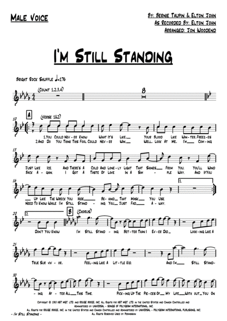 I M Still Standing 7 Piece Pop Rock Band Chart Page 2