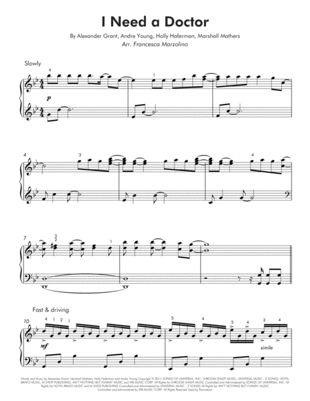 I Need A Doctor Late Intermediate Piano Page 2