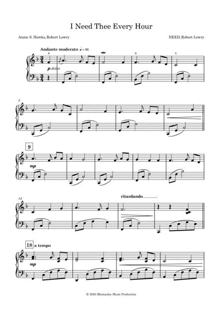 I Need Thee Every Hour Piano Solo Page 2