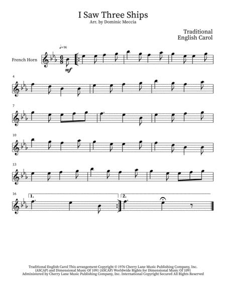 I Saw Three Ships French Horn And Trombone Duet Page 2