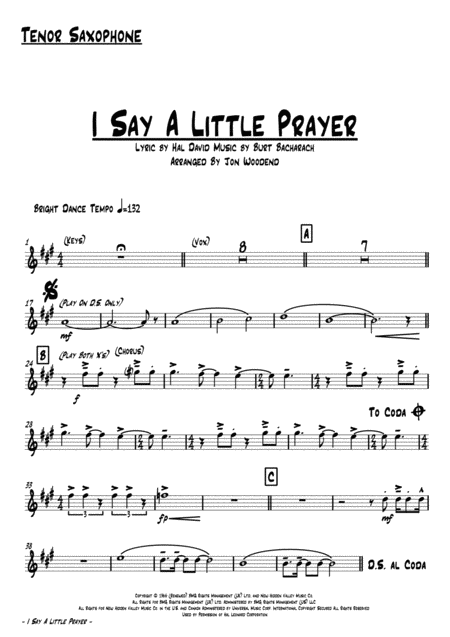 I Say A Little Prayer 7 Piece Horn Chart Page 2