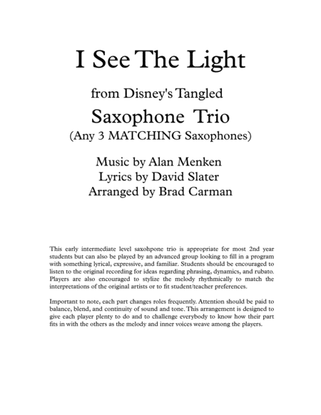 I See The Light For Saxophone Trio Page 2