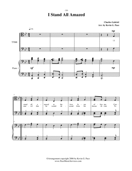 I Stand All Amazed Mens Quartet Or Mens Choir With Piano Accompaniment Page 2