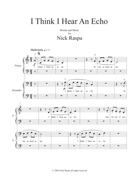 I Think I Hear An Echo Easy Elementary 1 Piano 4 Hands Page 2
